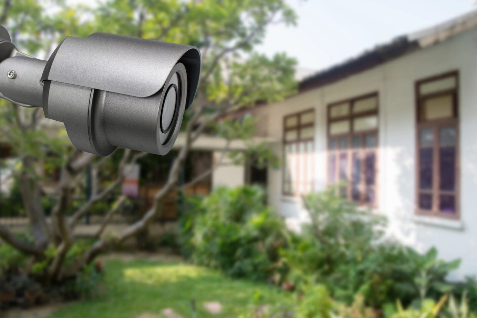 A close up of the camera on a house
