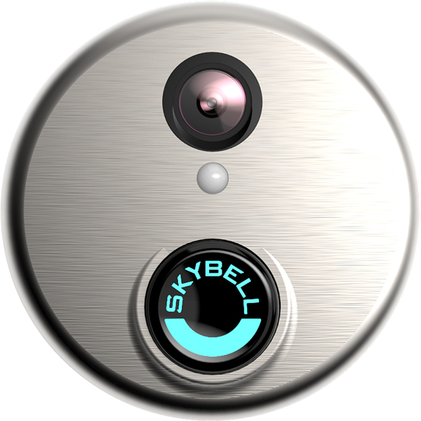 A close up of the front view of a skybell camera.